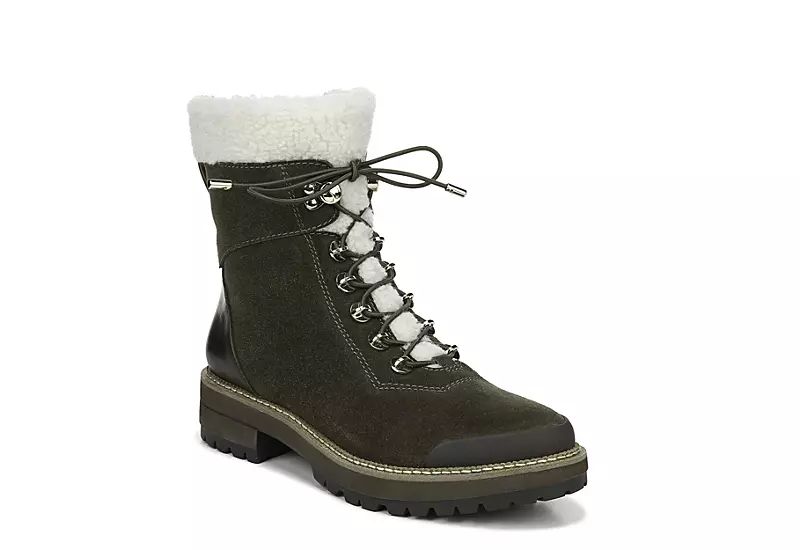 Franco Sarto Womens Rosella Combat Boot - Green