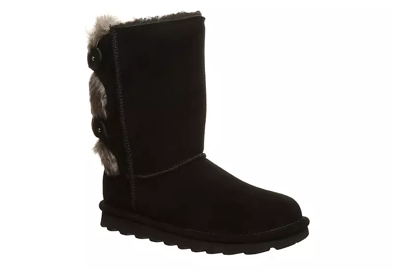 Bearpaw Womens Eloise Fur Boot - Black