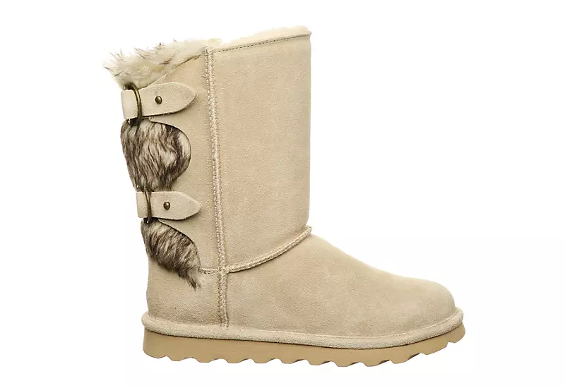 Bearpaw Womens Eloise Fur Boot - Off White - Image 2