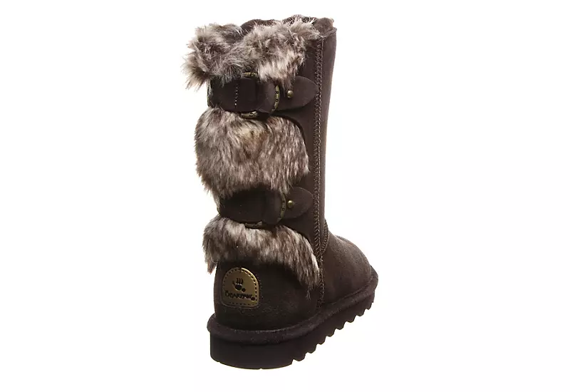Bearpaw Womens Eloise Wide Calf Fur Boot - Chocolate - Image 5