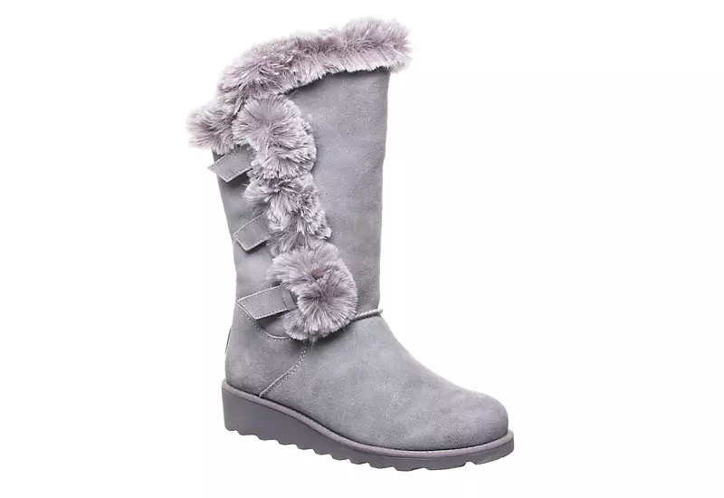 Bearpaw Womens Genevieve Fur Boot - Grey