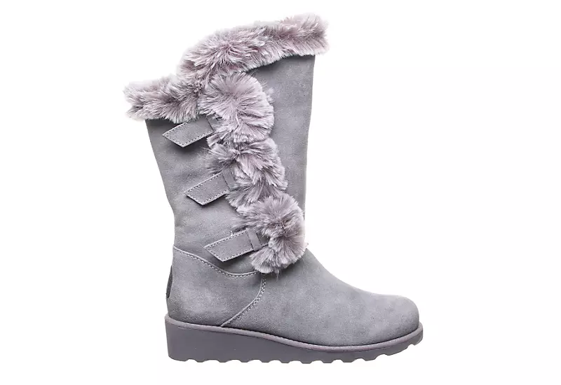 Bearpaw Womens Genevieve Fur Boot - Grey - Image 2
