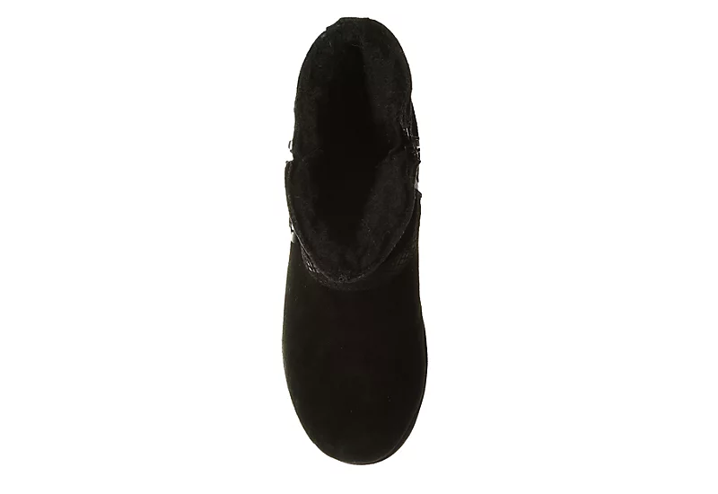 Bearpaw Womens Lucy Fur Wedge Boot - Black - Image 6