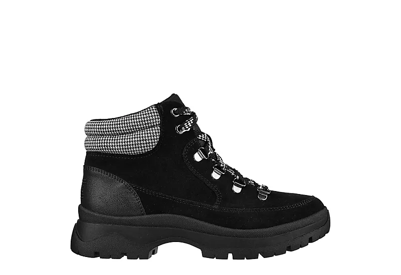 Skechers Womens Broadies Lace Up Boot - Black - Image 2