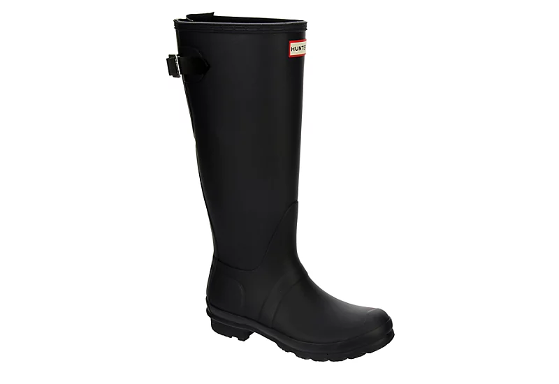 Hunter Boots Llc Womens Original Back Adj Gloss Rain Boot - Black
