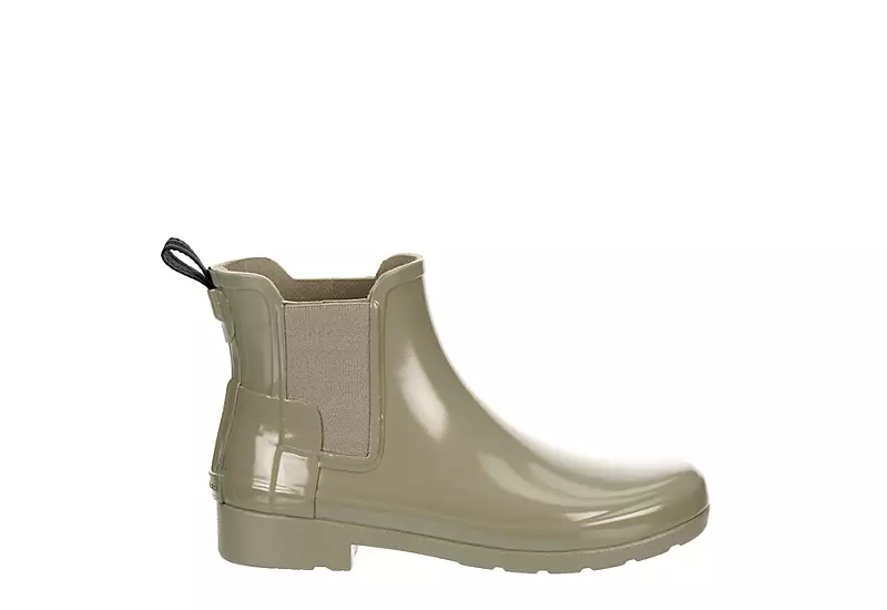 Hunter Boots Llc Womens Original Refined Chelsea Gloss Rain Boot - Taupe - Image 2