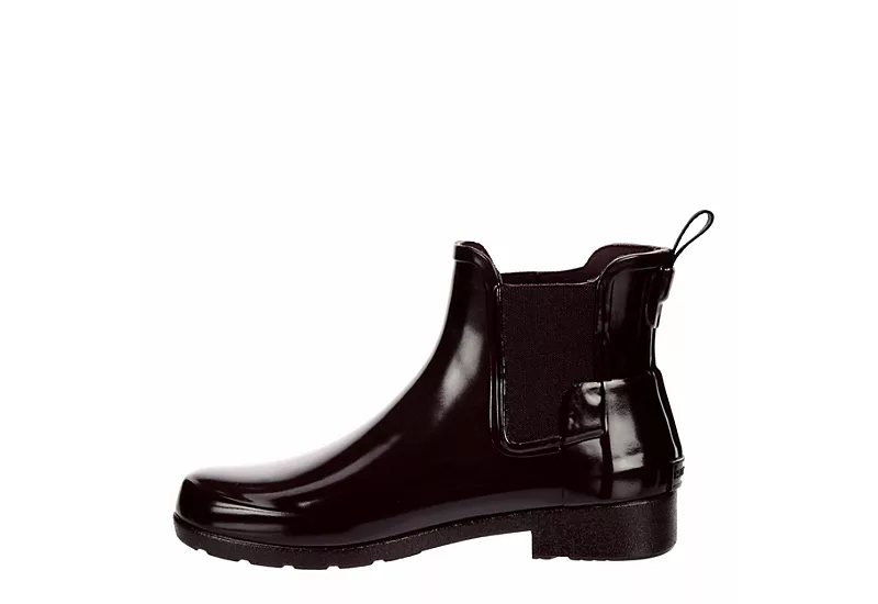 Hunter Boots Llc Womens Original Refined Chelsea Gloss Rain Boot - Wine - Image 4