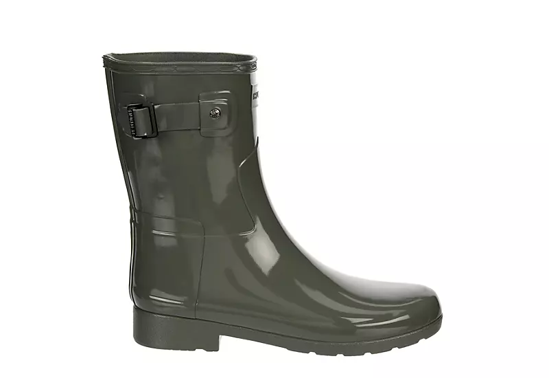 Hunter Boots Llc Womens Original Refined Short Gloss Rain Boot - Grey - Image 2