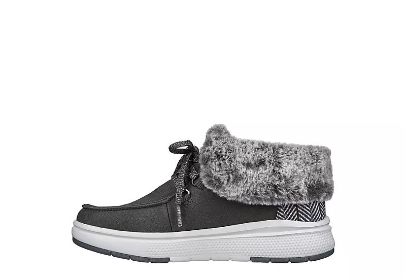 Skechers Womens Skipper Wave Cozy Queen Lace-up Fur Boot - Dark Grey - Image 3