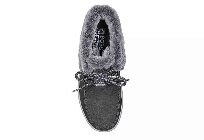 Skechers Womens Skipper Wave Cozy Queen Lace-up Fur Boot - Dark Grey - Image 4