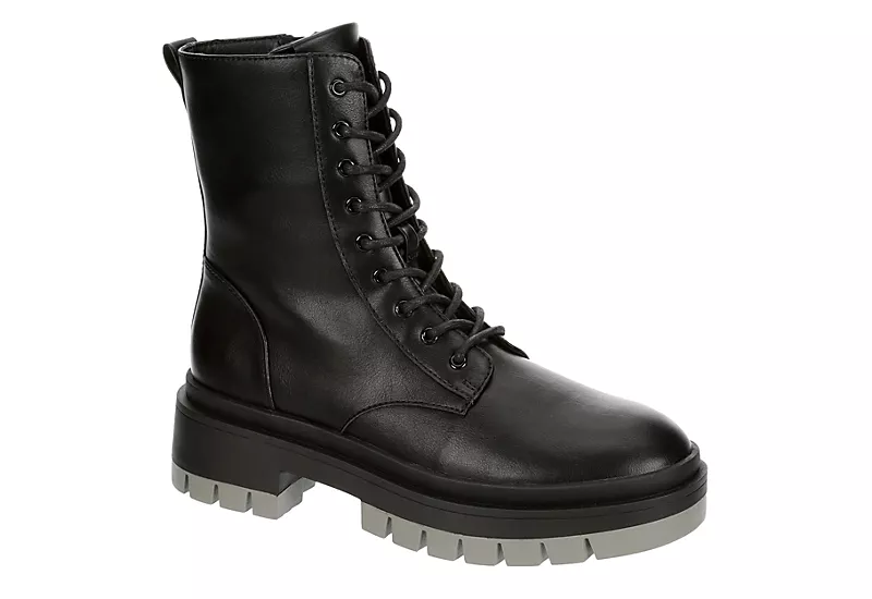 Limelight Womens Erin Combat Boot - Black