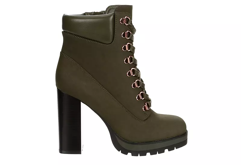 Limelight Womens Halle Lace-up Boot - Olive - Image 2