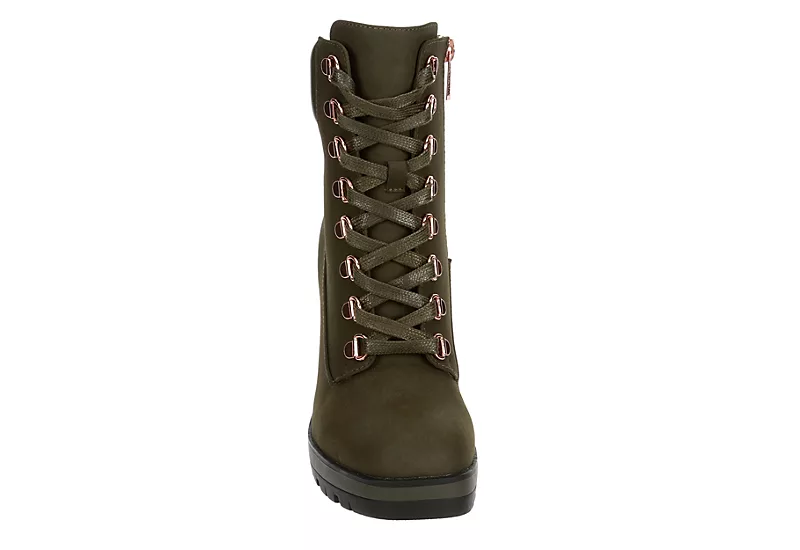 Limelight Womens Halle Lace-up Boot - Olive - Image 3