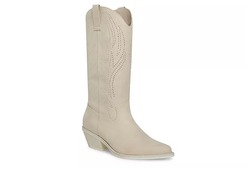 Madden Girl Womens Ryder Western Boot - Ivory