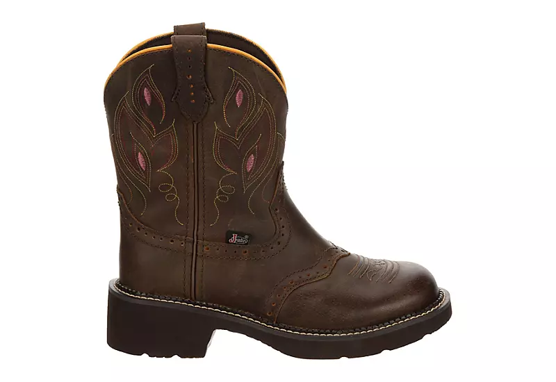Justin Womens Gemma Western Boot - Dark Brown - Image 2