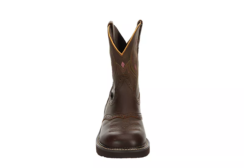 Justin Womens Gemma Western Boot - Dark Brown - Image 3