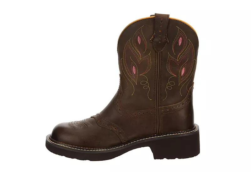 Justin Womens Gemma Western Boot - Dark Brown - Image 4