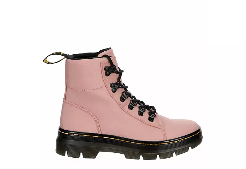 Dr. Martens Dr.martens Womens Combs Nylon Combat Boot - Pale Pink - Image 2