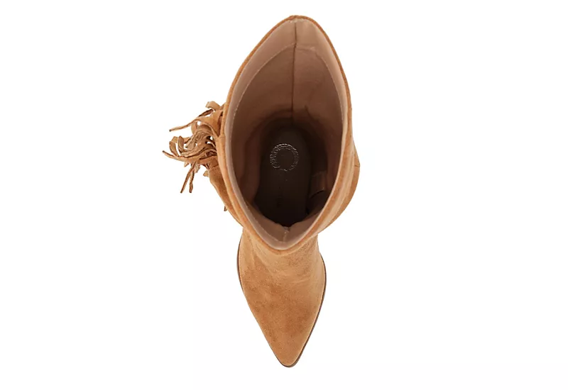 Journee Collection Womens Hartly Fringed Wide Calf Dress Boot - Tan - Image 6