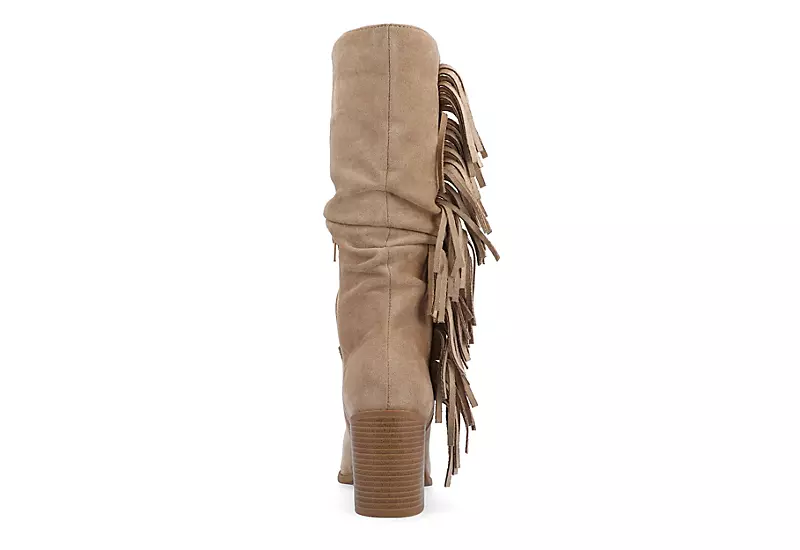 Journee Collection Womens Hartly Fringed Extra Wide Calf Dress Boot - Taupe - Image 5