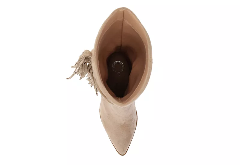 Journee Collection Womens Hartly Fringed Extra Wide Calf Dress Boot - Taupe - Image 6