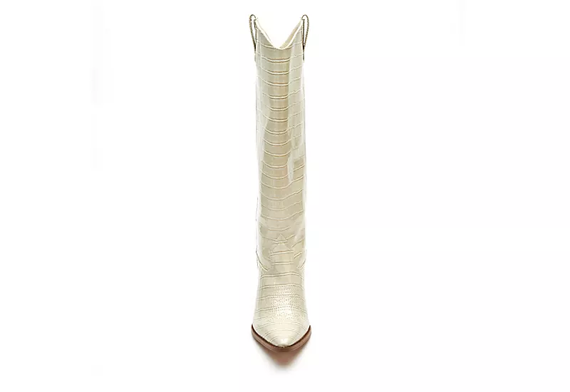 Coconuts Womens Jax Tall Western Boot - Ivory - Image 3