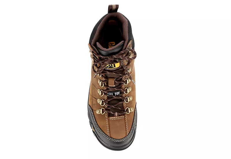 Caterpillar Mens Threshold Waterproof Steel Toe Work Boot - Brown - Image 6