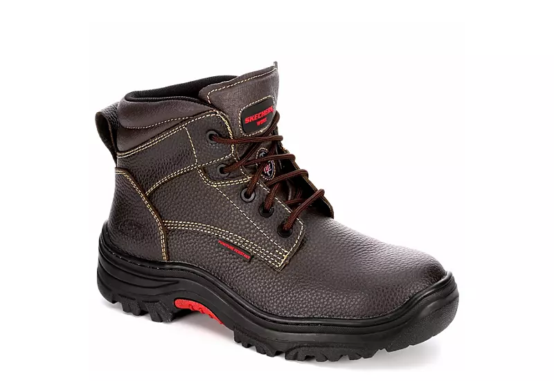 Skechers Mens Burgin-tarlac Steel Toe Work Boot - Brown