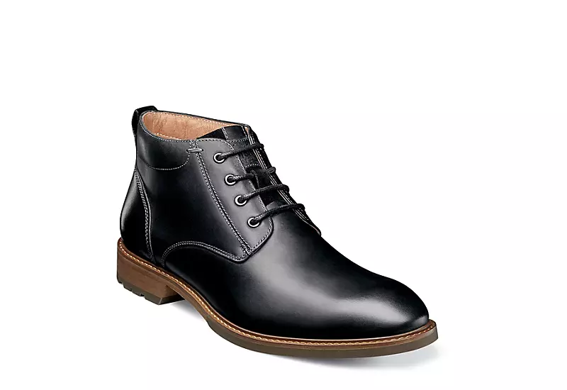 Florsheim Mens Lodge Plain Toe Chukka Boot - Black