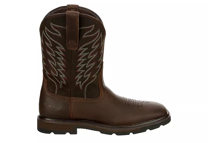 Ariat Mens Groundbreaker Western Work Boot - Brown - Image 2