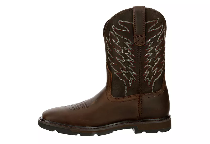 Ariat Mens Groundbreaker Western Work Boot - Brown - Image 4