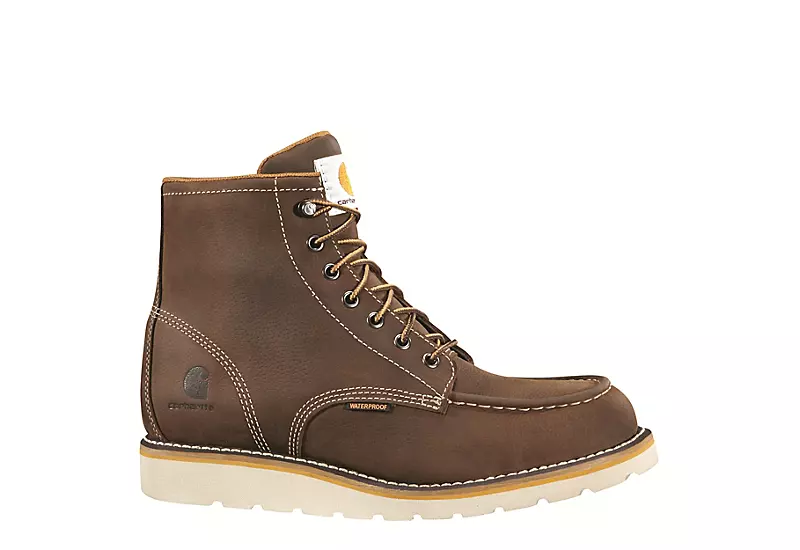 Carhartt Mens Waterproof 6-inch Moc Toe Wedge Boot - Brown - Image 2