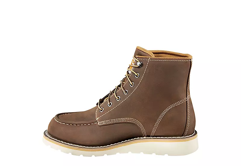 Carhartt Mens Waterproof 6-inch Moc Toe Wedge Boot - Brown - Image 3