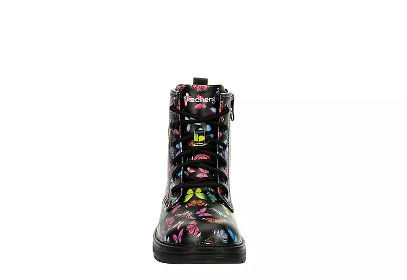 Skechers Girls Gravlen Combat Boot - Black - Image 3
