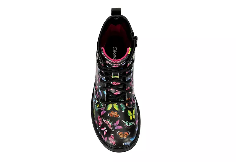 Skechers Girls Gravlen Combat Boot - Black - Image 6