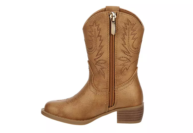 Cupcake Couture Girls Infant Lil Shelby Western Boot - Tan - Image 4