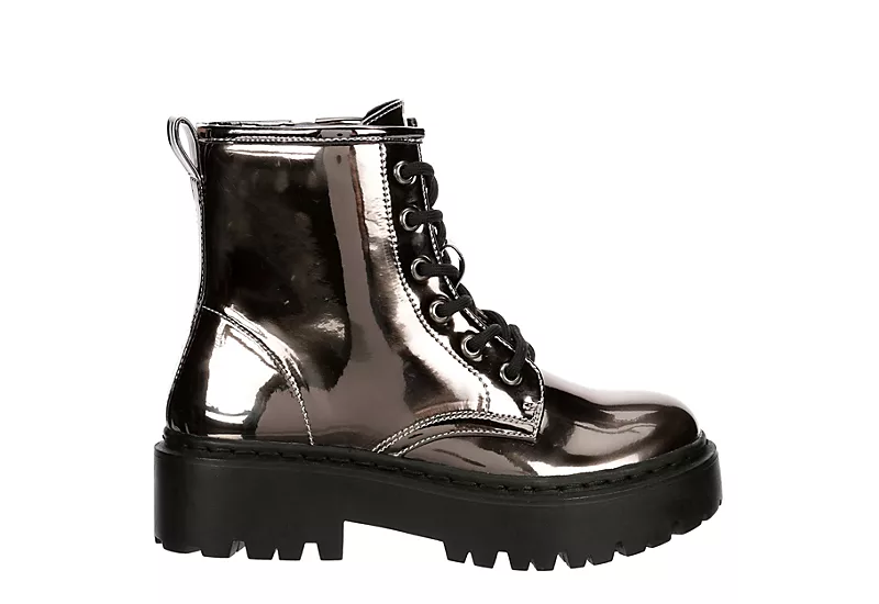 Steve Madden Girls Jrockk Combat Boot - Silver - Image 2