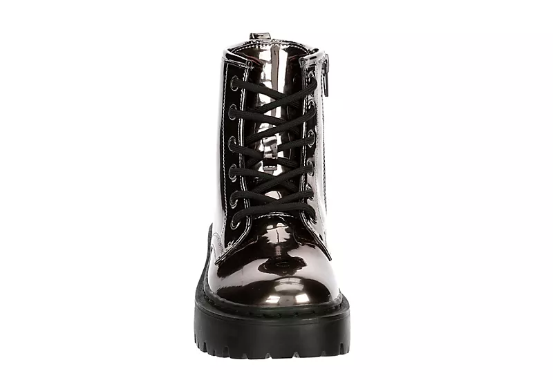 Steve Madden Girls Jrockk Combat Boot - Silver - Image 3
