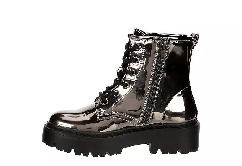 Steve Madden Girls Jrockk Combat Boot - Silver - Image 4
